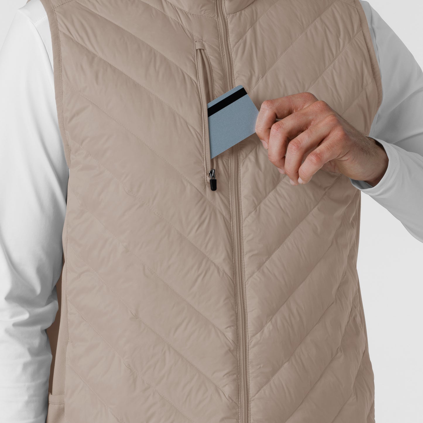 Layers 8377 Men's Quilted Scrub Vest Haze Model Image Alternate | Wink