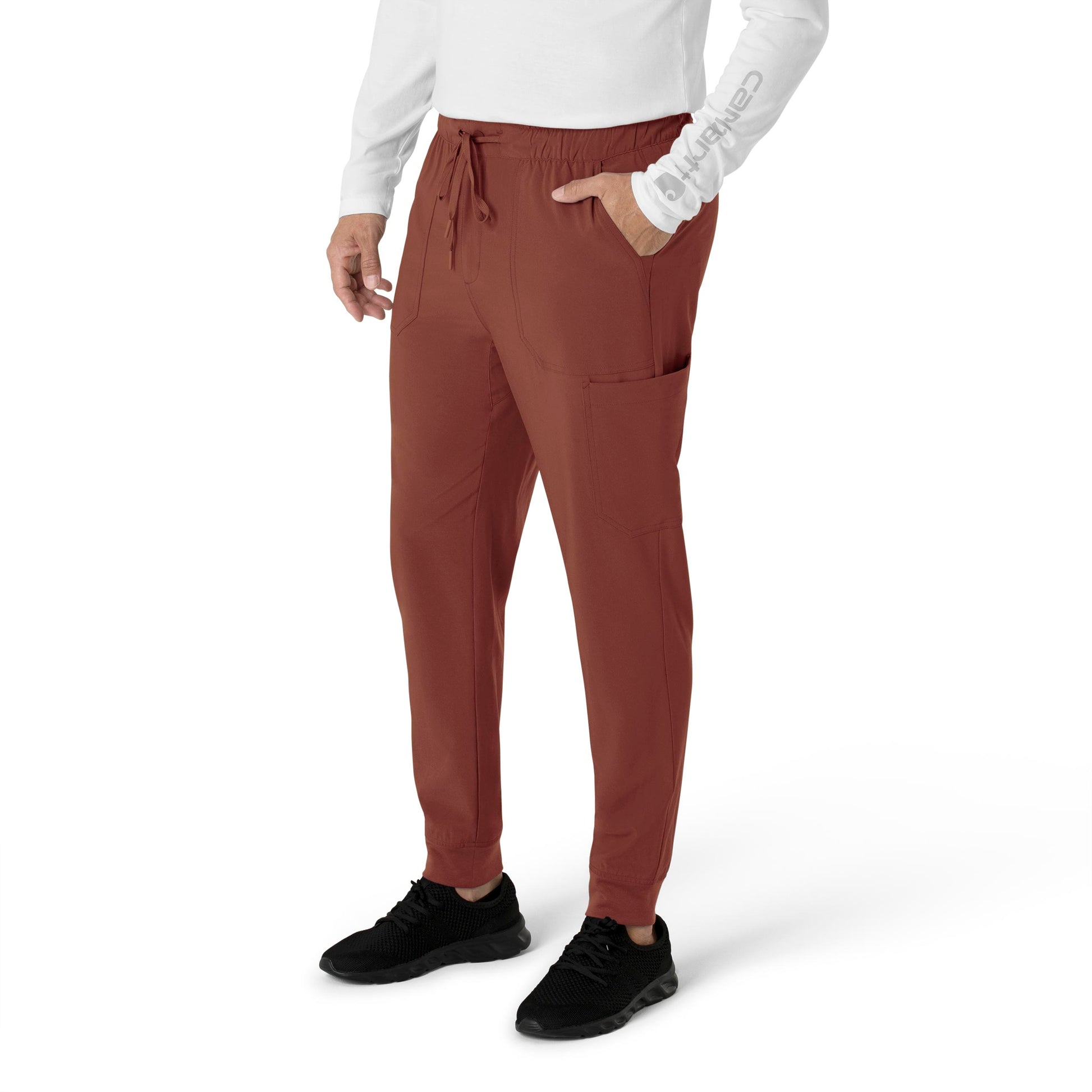 Force Cross-Flex C56310 Men's Jogger Scrub Pants Sable Model Image Right Side | Carhartt