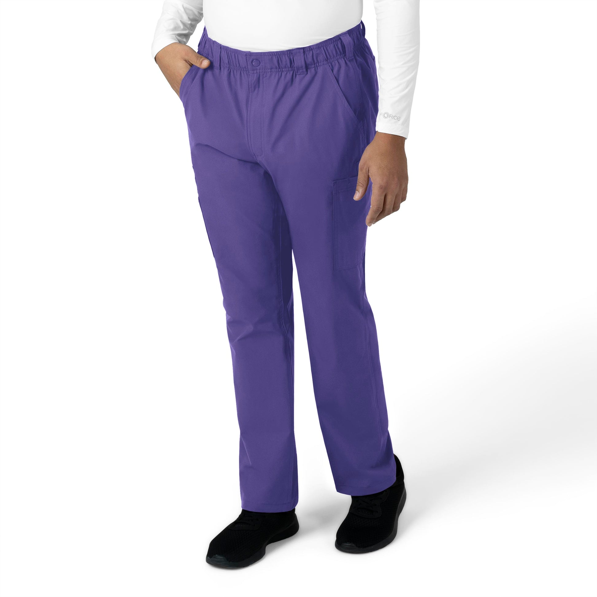 Force Essentials C56113 Men's Straight Leg Cargo Scrub Pants Grape Model Image Right Side | Carhartt