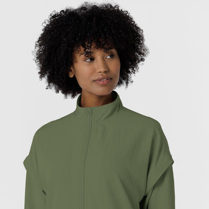 Layers 8014 BreezeBreaker Scrub Jacket Olive Model Image Left Side | Wink