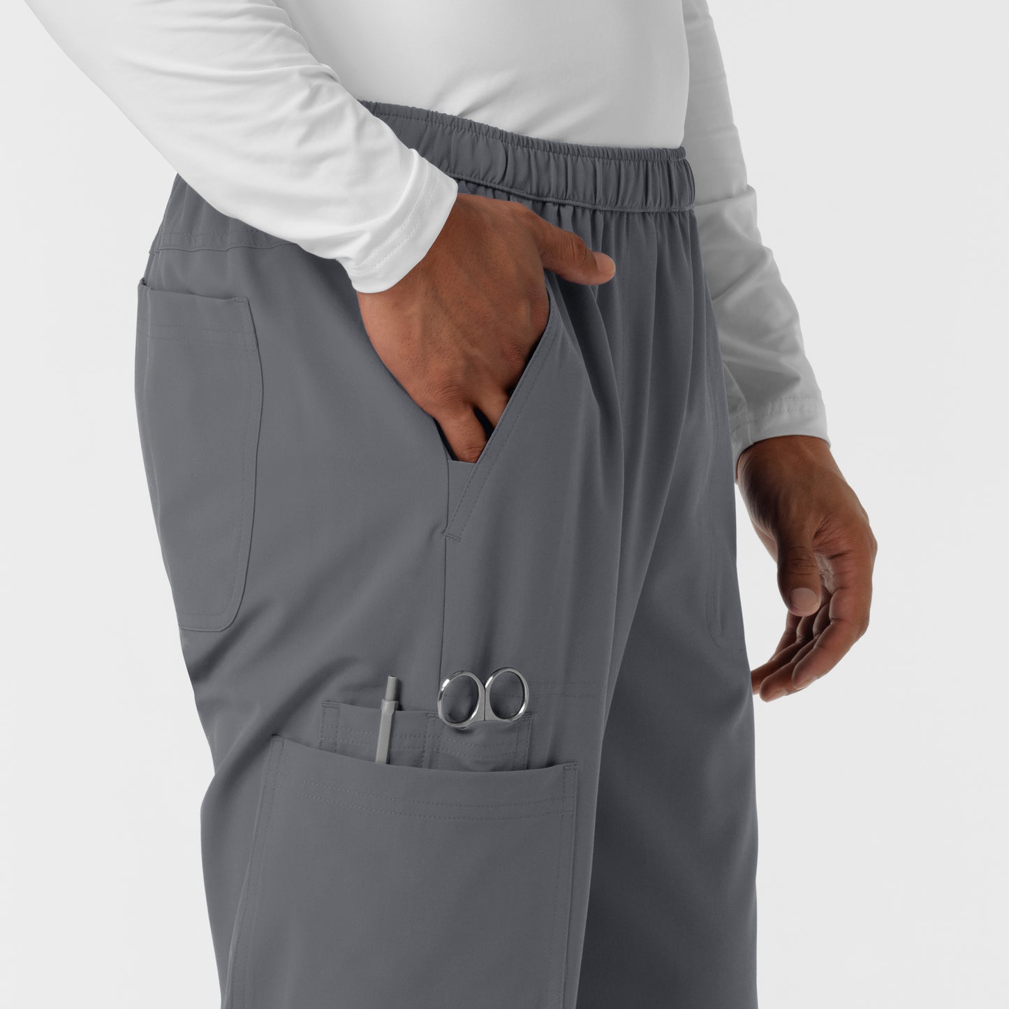 NURTUR 5380 Men's Straight Leg Cargo Scrub Pants Pewter