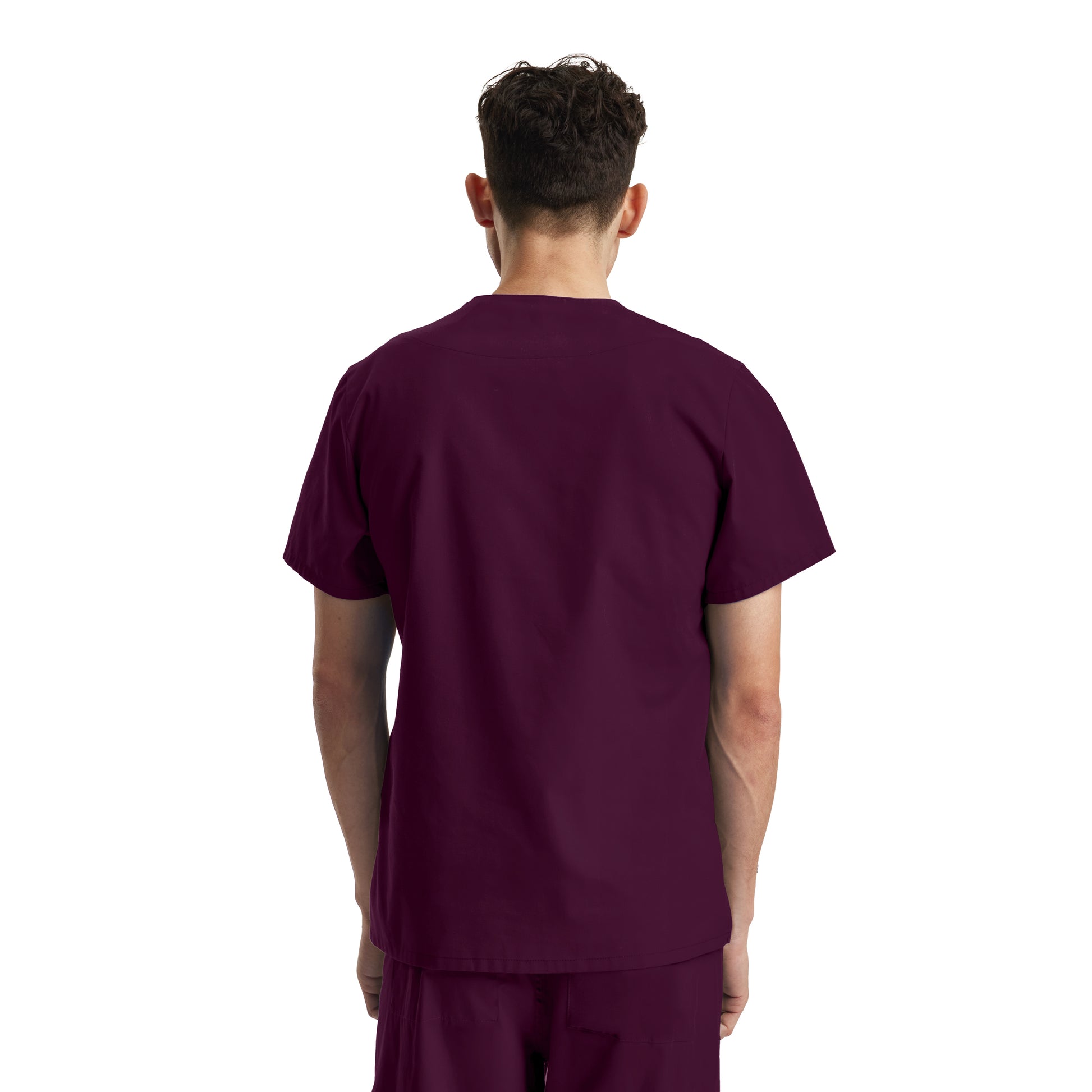 Essentials LT121 Unisex 3 Pocket V Neck Scrub Top Wine Image