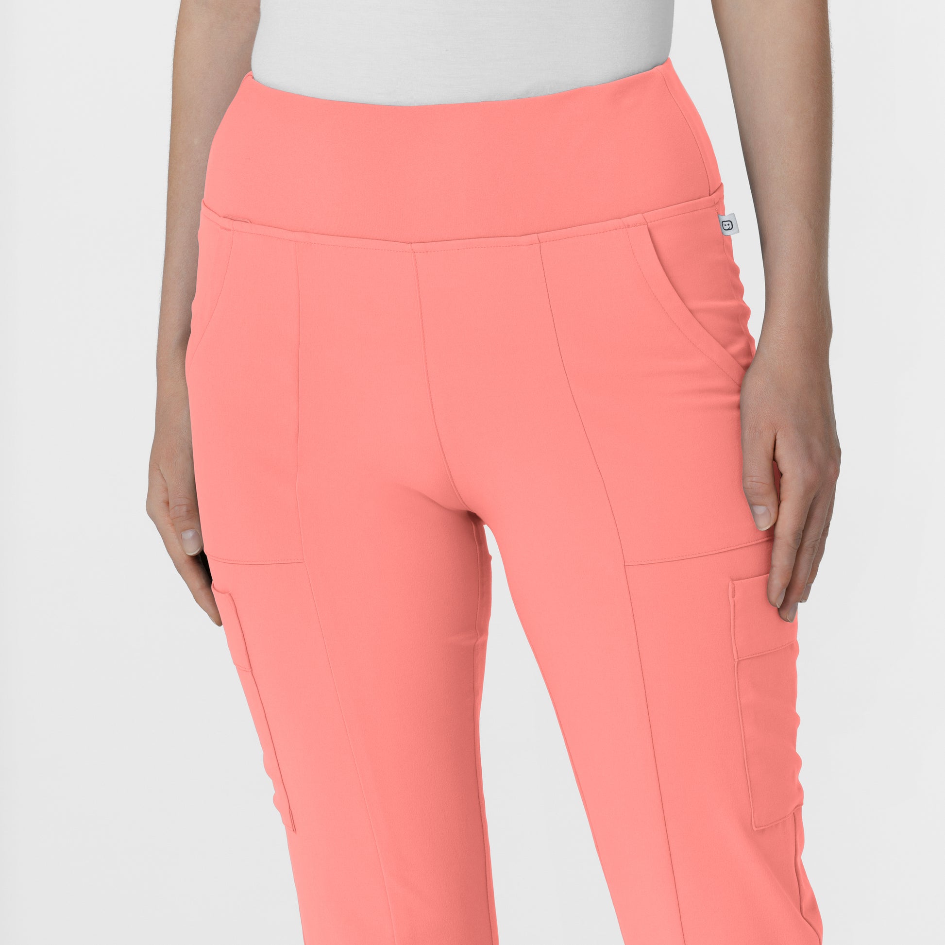 RENEW 5534 Women's Cargo Flare Scrub Pants Paradise Pink