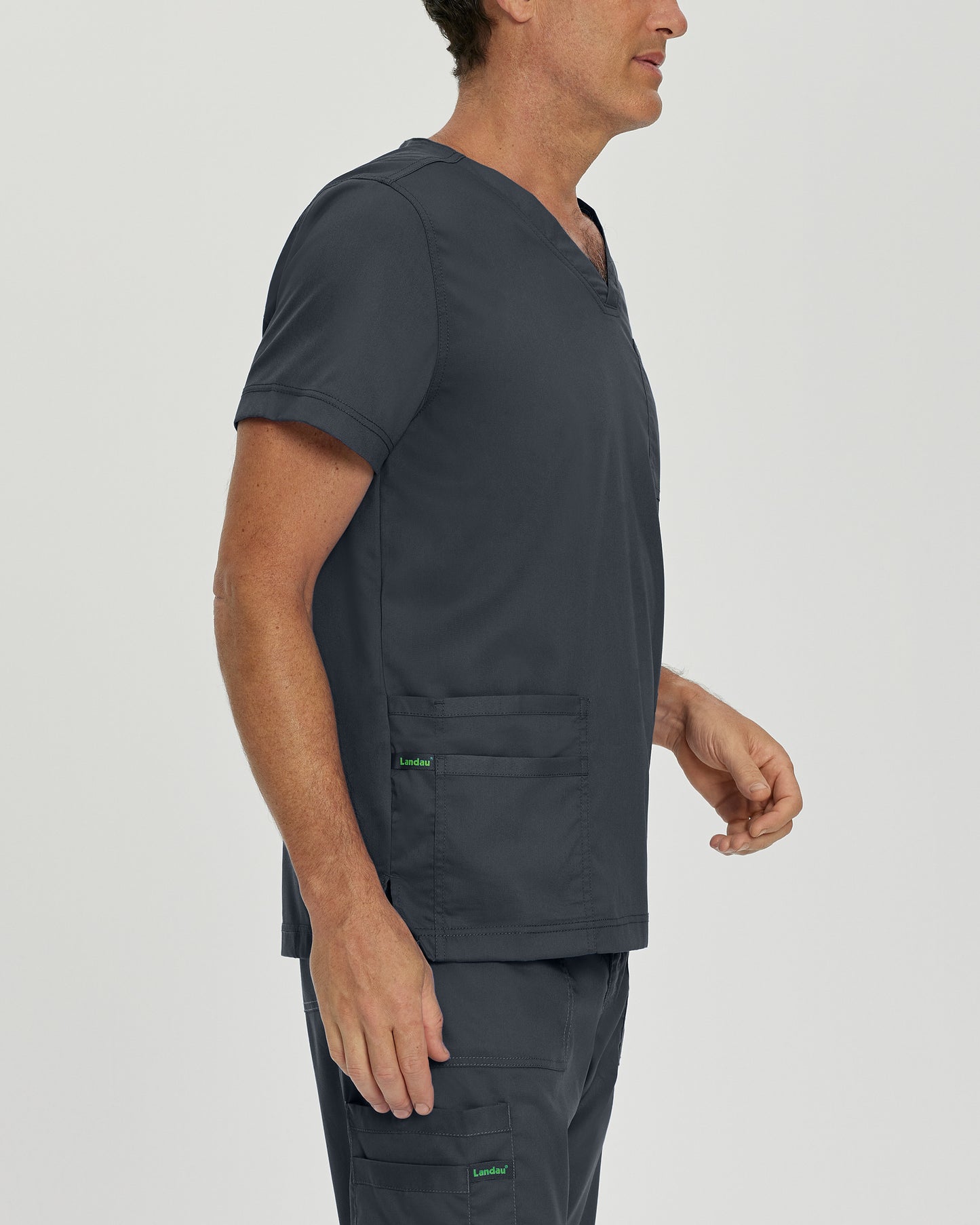 ProFlex 4253 Men's 4 Pocket V Neck Scrub Top Graphite Image