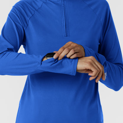 Layers 2239 Women's Watch Window Quarter Zip Scrub Top Royal