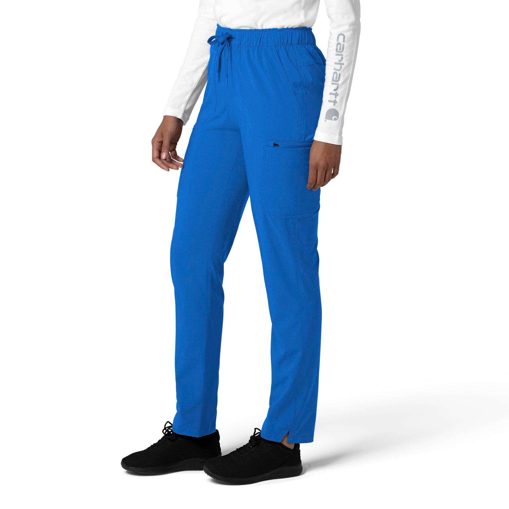 Force Cross-Flex C53210 Straight Leg Cargo Scrub Pant Royal Model Image Left Side | Carhartt