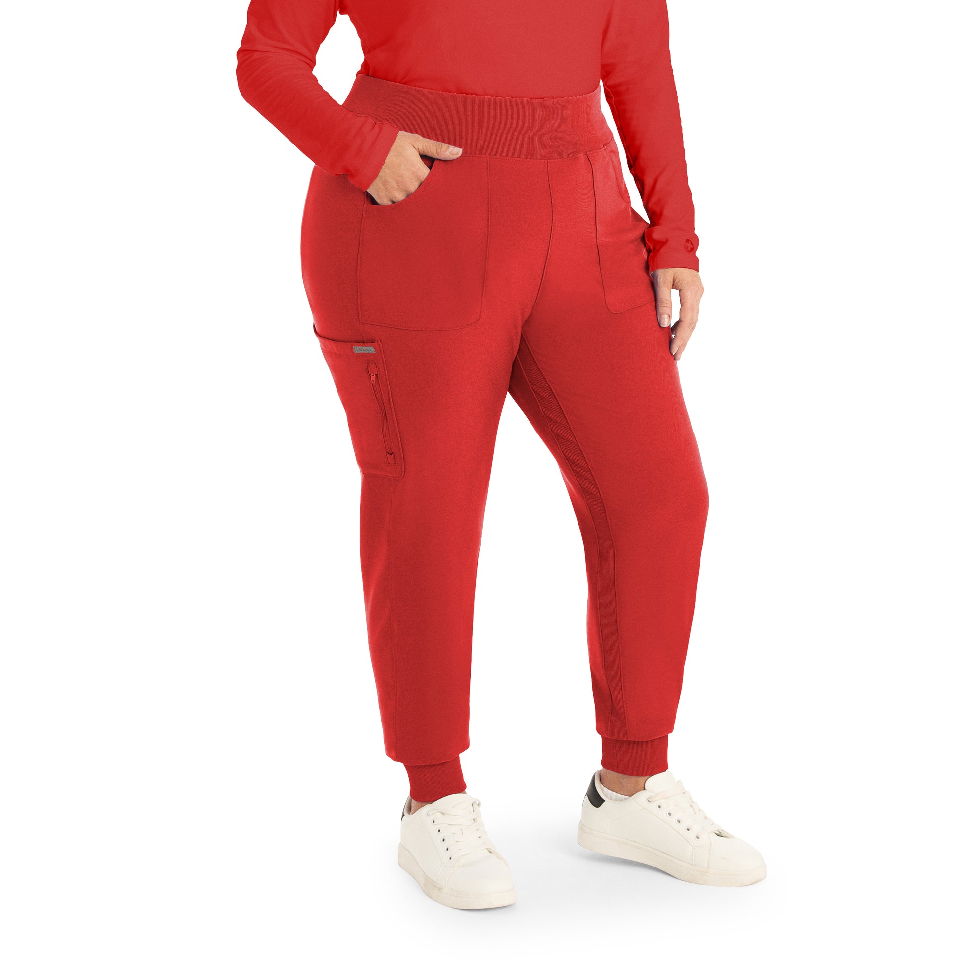 Forward LB401 Women's Jogger Scrub Pants Red Image