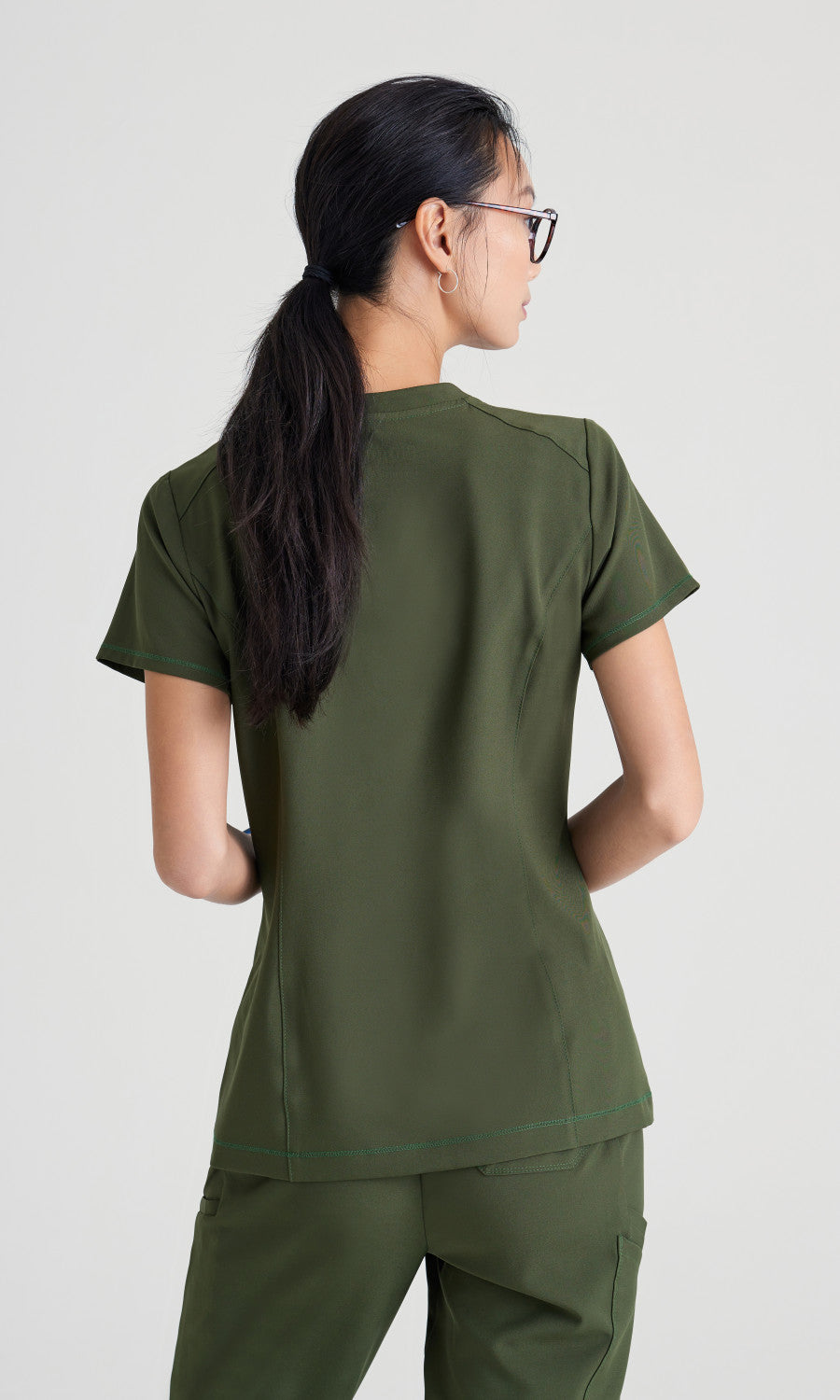 Grey's Anatomy Evolve GSST181 Sway Tuck-In Scrub Top Fern