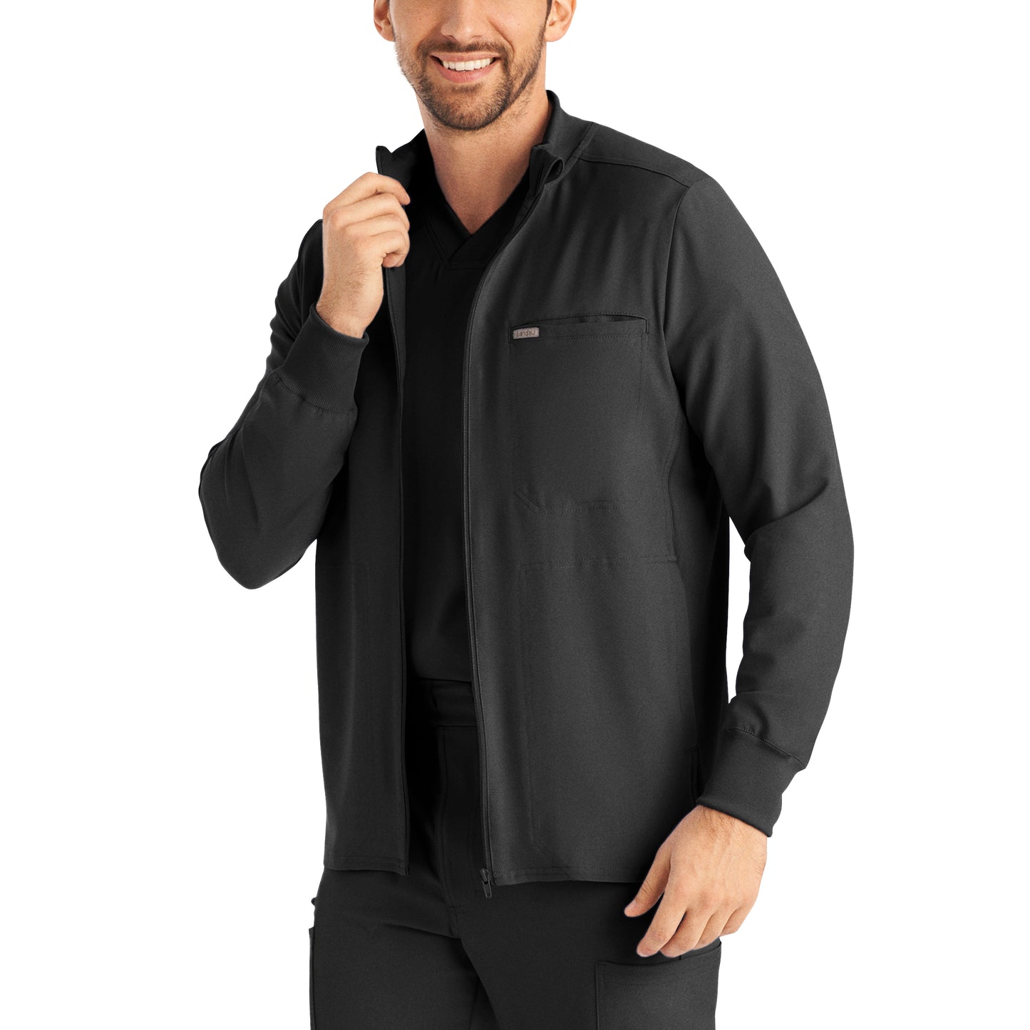 Forward LJ703 Men's 3 Pocket Scrub Jacket Pewter Image