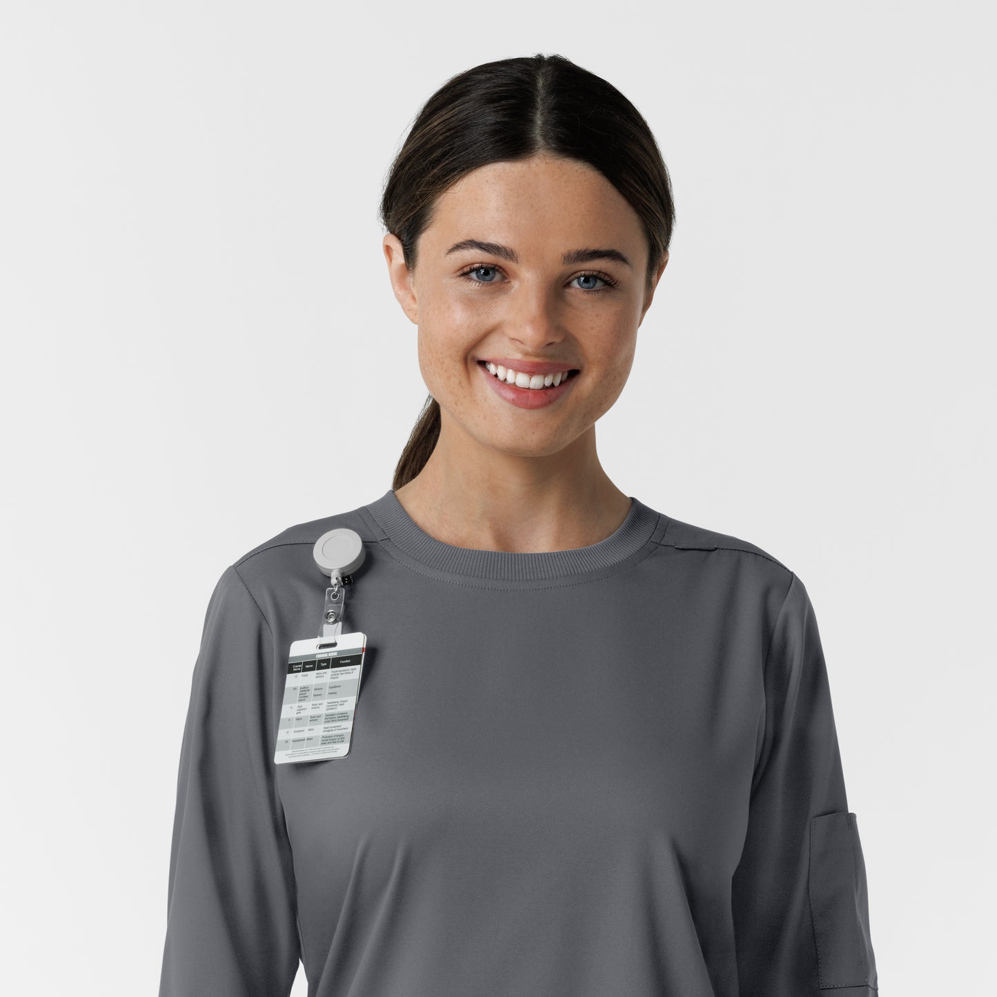 Boundless 6551 Women's Classic Long Sleeve Scrub Tee Pewter