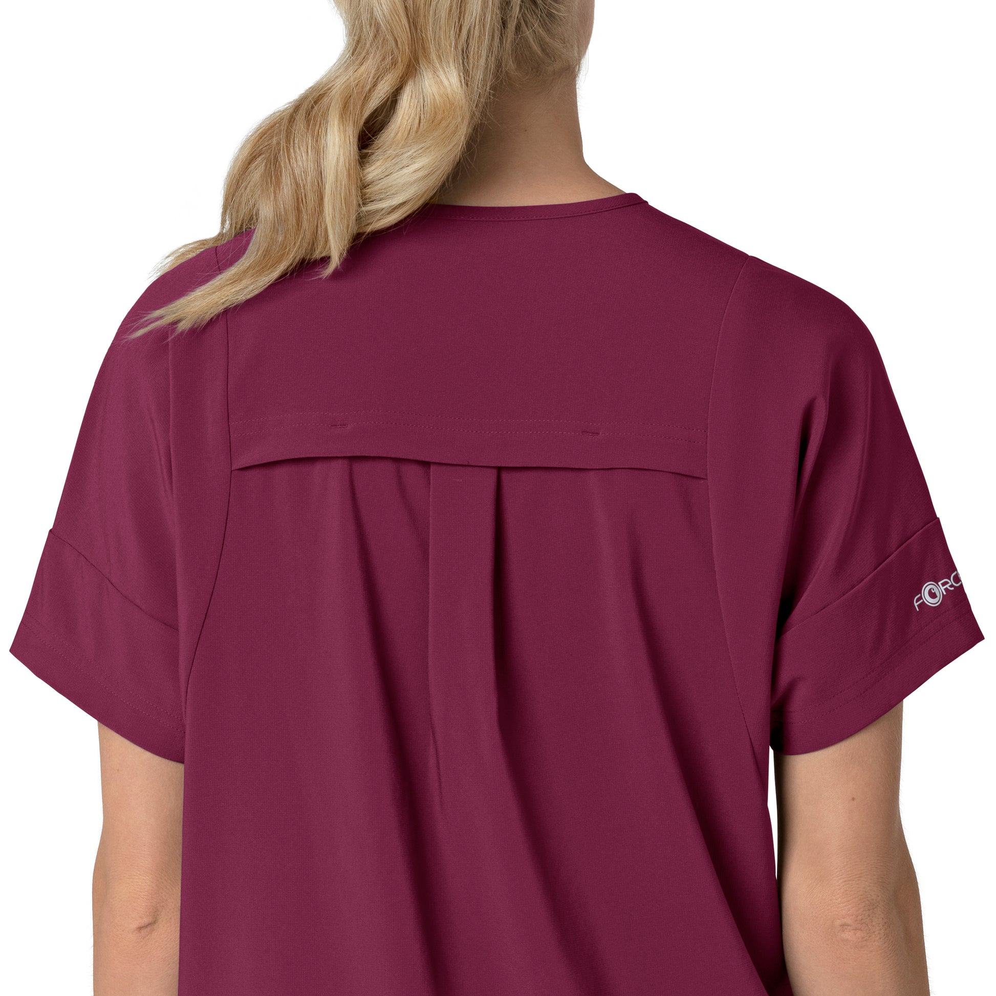 Force Cross-Flex C13110 Oversized V-Neck Scrub Top Wine Model Image Alternate | Carhartt