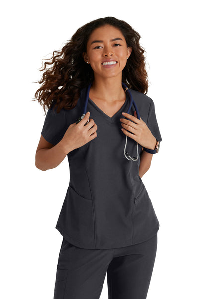 Skechers Vitality SKT092 Electra Scrub Top Pewter