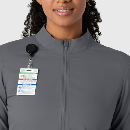 Boundless 8151 Warm Up Scrub Jacket Pewter Model Image Left Side | Wink