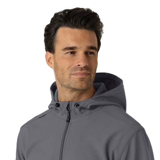 Layers C84023 Men's Bonded Fleece Hoodie Pewter Model Image Left Side | Carhartt