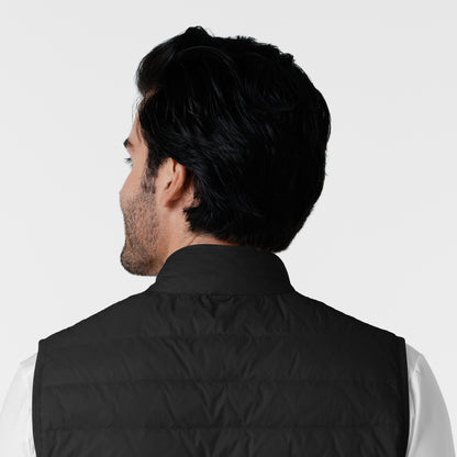 Layers 8377 Men's Quilted Scrub Vest Black Model Image Alternate | Wink