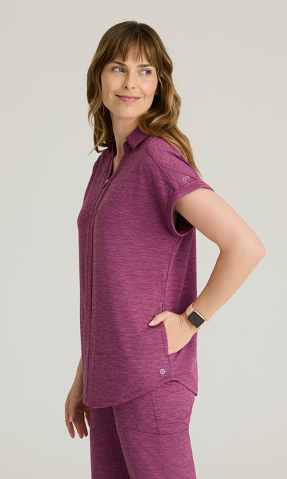 Barco One Performance Knit BOT210H Engage Top (Heathered) Dark Mauve Heather