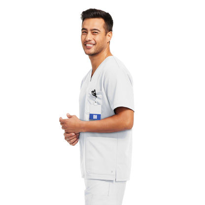 V-Tess WT149 Men's 3 Pocket V Neck Scrub Top White Image