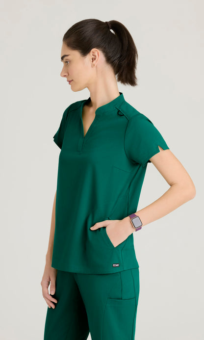 Grey's Anatomy Spandex Stretch GRST230 Avery Top Hunter Green