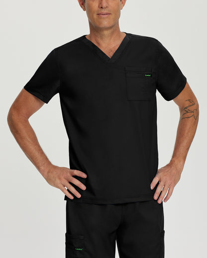 ProFlex 4259 Unisex 2 Pocket V Neck Scrub Top Black Image