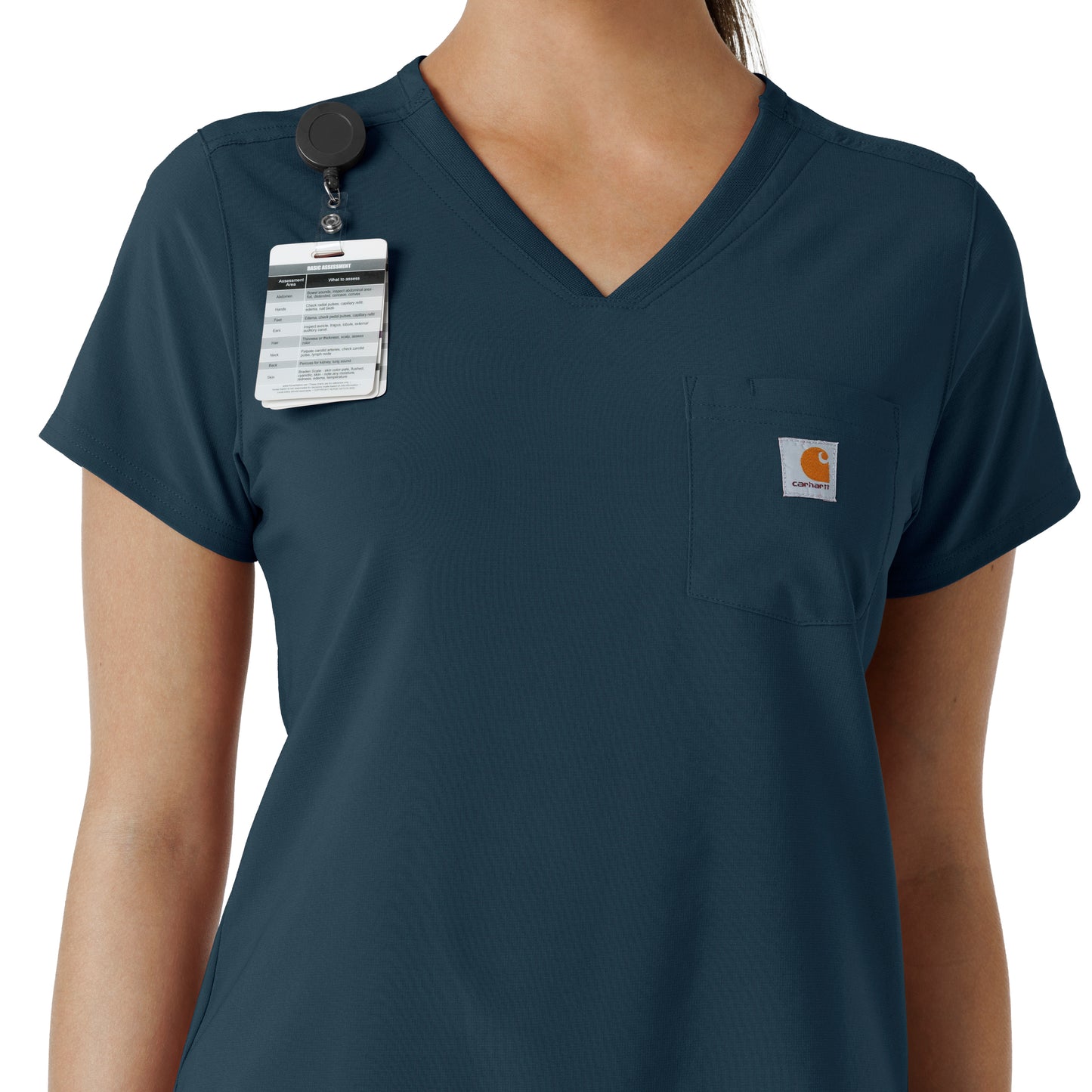 Force Cross-Flex C13410 Tuck-In Scrub Top Navy Model Image Alternate | Carhartt