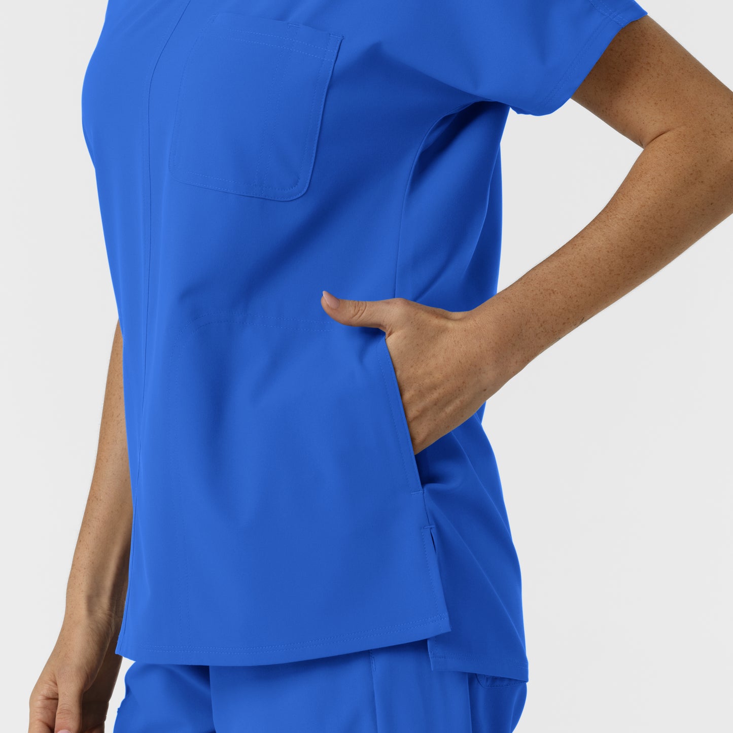 NURTUR 6280 Women's Drop Shoulder Tunic Scrub Top Royal
