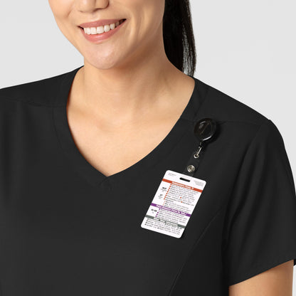 Boundless 6251 2-Pocket V-Neck Scrub Top Black Model Image Alternate | Wink