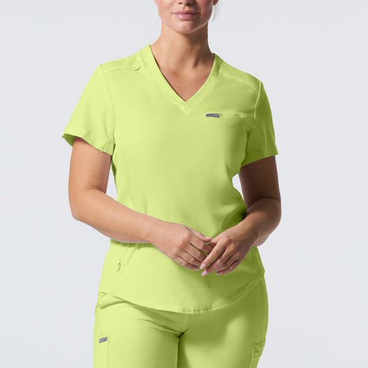 Forward LT101 Women's 2 Pocket V Neck Scrub Top Citron Image