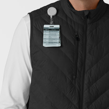 Layers 8377 Men's Quilted Scrub Vest Black Model Image Alternate | Wink