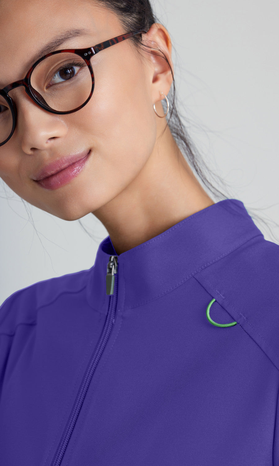 Grey's Anatomy Evolve GSSW886 Virtue Scrub Jacket New Grape