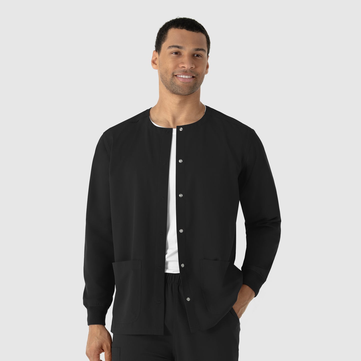NURTUR 8680 Unisex Warm-Up Scrub Jacket Black