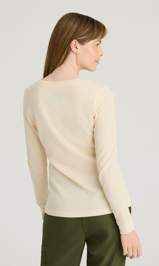 Grey's Anatomy Evolve GSST257 Wanderlust Long Sleeve Top Soft Dune