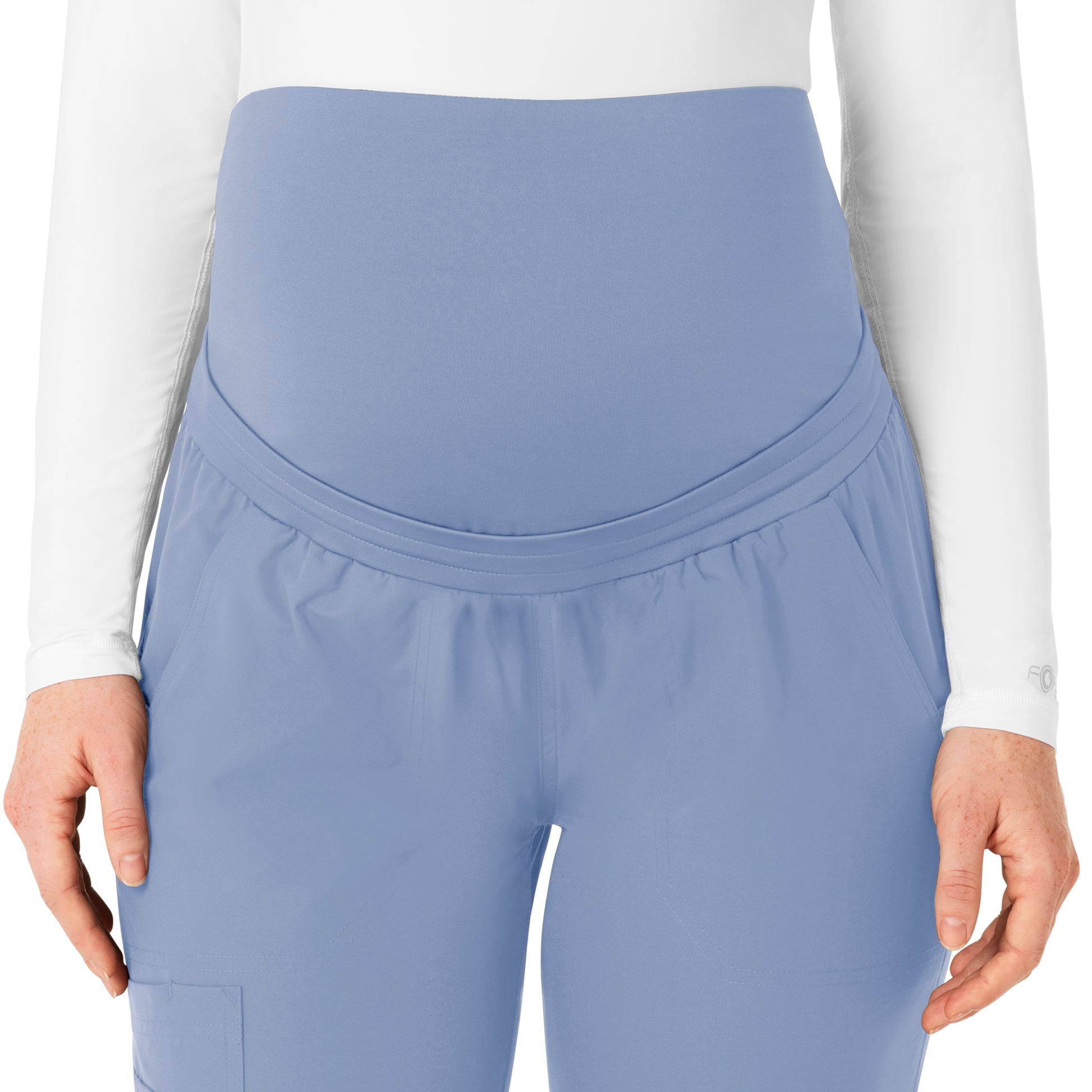 Force Essentials C54113 Maternity Jogger Scrub Pants Ceil Blue Model Image Right Side | Carhartt