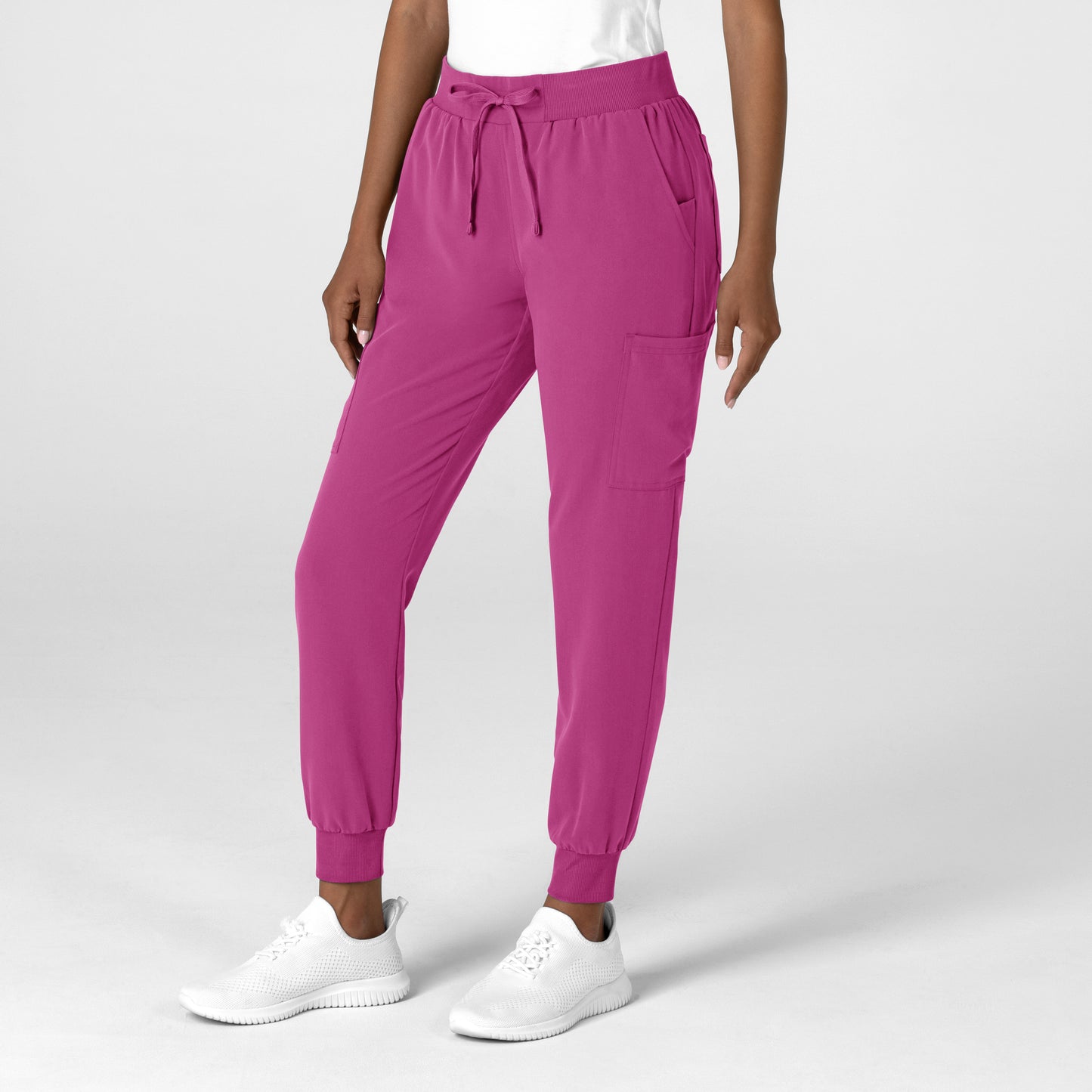 Nova 5132 Jogger Utility Scrub Pant Raspberry Model Image Left Side | Wink