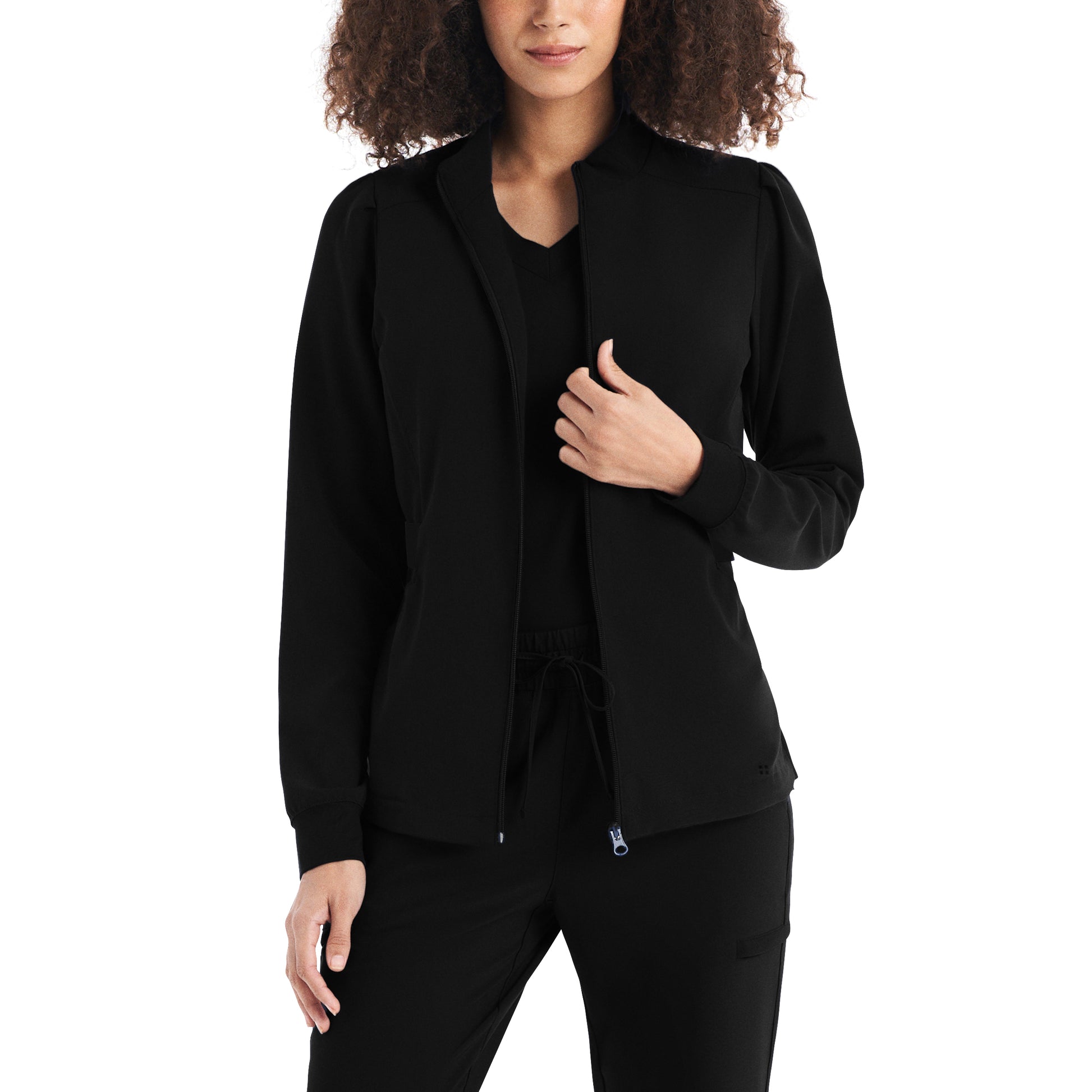 CRFT WJ704 Women's 2 Pocket Scrub Jacket Black Image