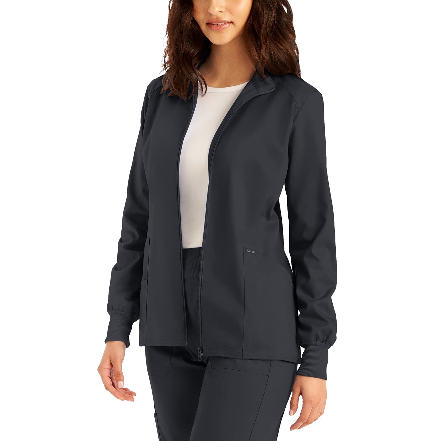 ProFlex LJ701 Women's 3 Pocket Scrub Jacket Graphite Image