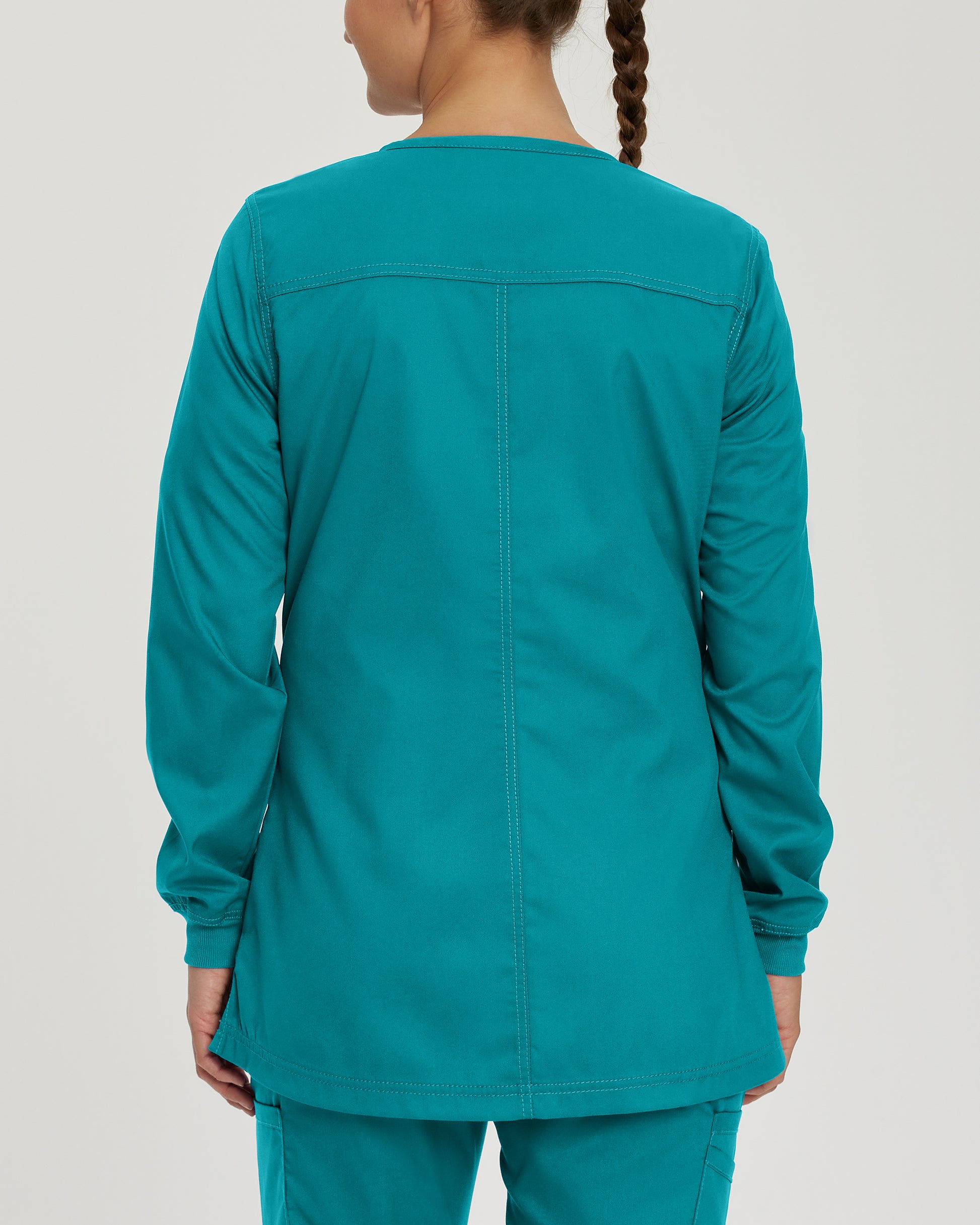 ProFlex 3038 Women's 3 Pocket Warm Up Scrub Jacket Teal Image