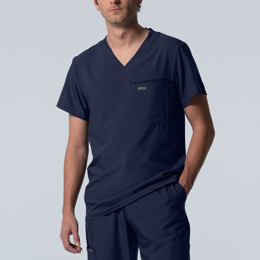 Forward LT111 Men's 2 Pocket V Neck Scrub Top Navy Image