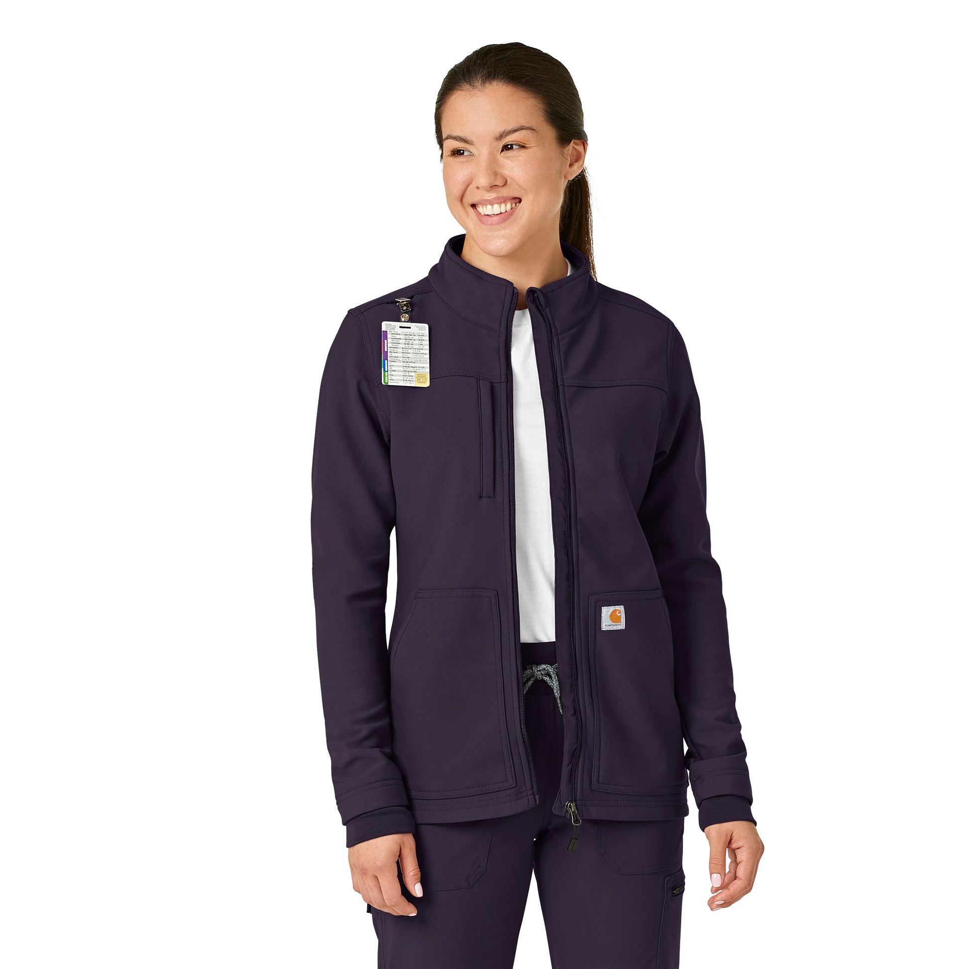 Rugged Flex C81023 Bonded Fleece Jacket Black Plum Model Image Left Side | Carhartt