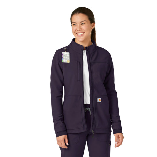 Rugged Flex C81023 Bonded Fleece Jacket Black Plum Model Image Right Side | Carhartt