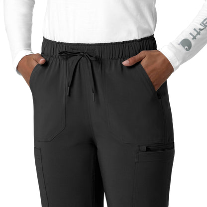 Force Cross-Flex C53210 Straight Leg Cargo Scrub Pants Black Model Image Alternate | Carhartt