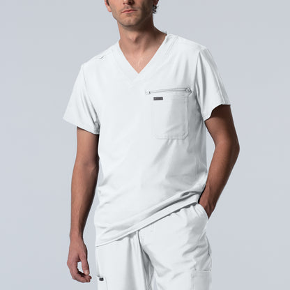 Forward LT111 Men's 2 Pocket V Neck Scrub Top White Image