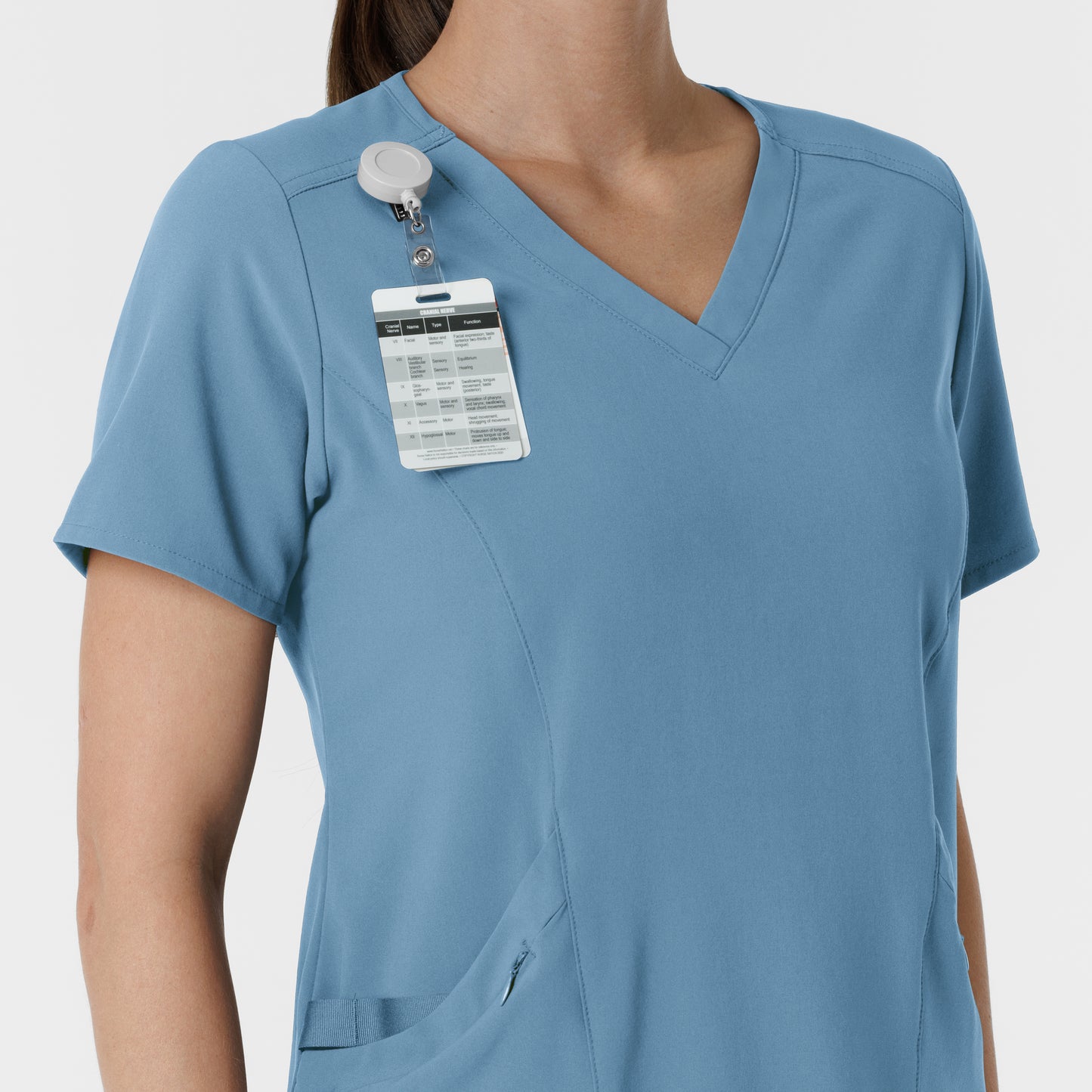 RENEW 6134 Women's V-Neck Scrub Top Pacific Blue