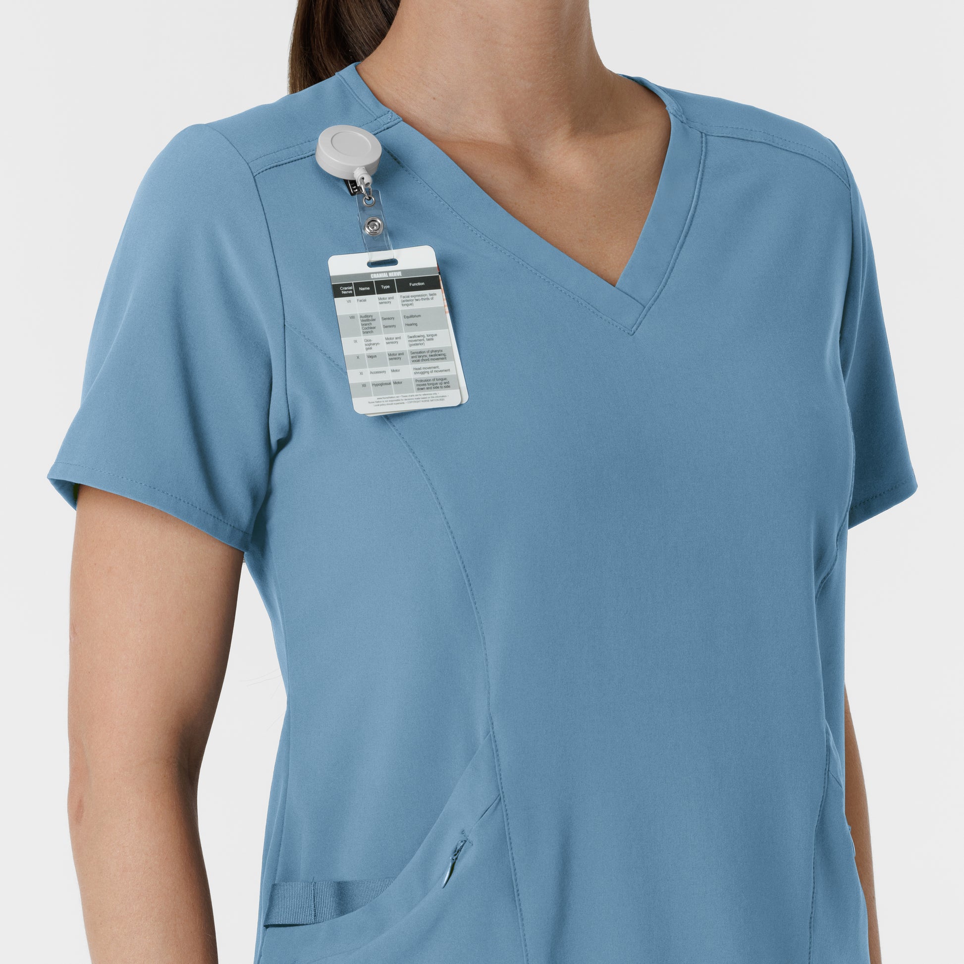RENEW 6134 Women's V-Neck Scrub Top Pacific Blue