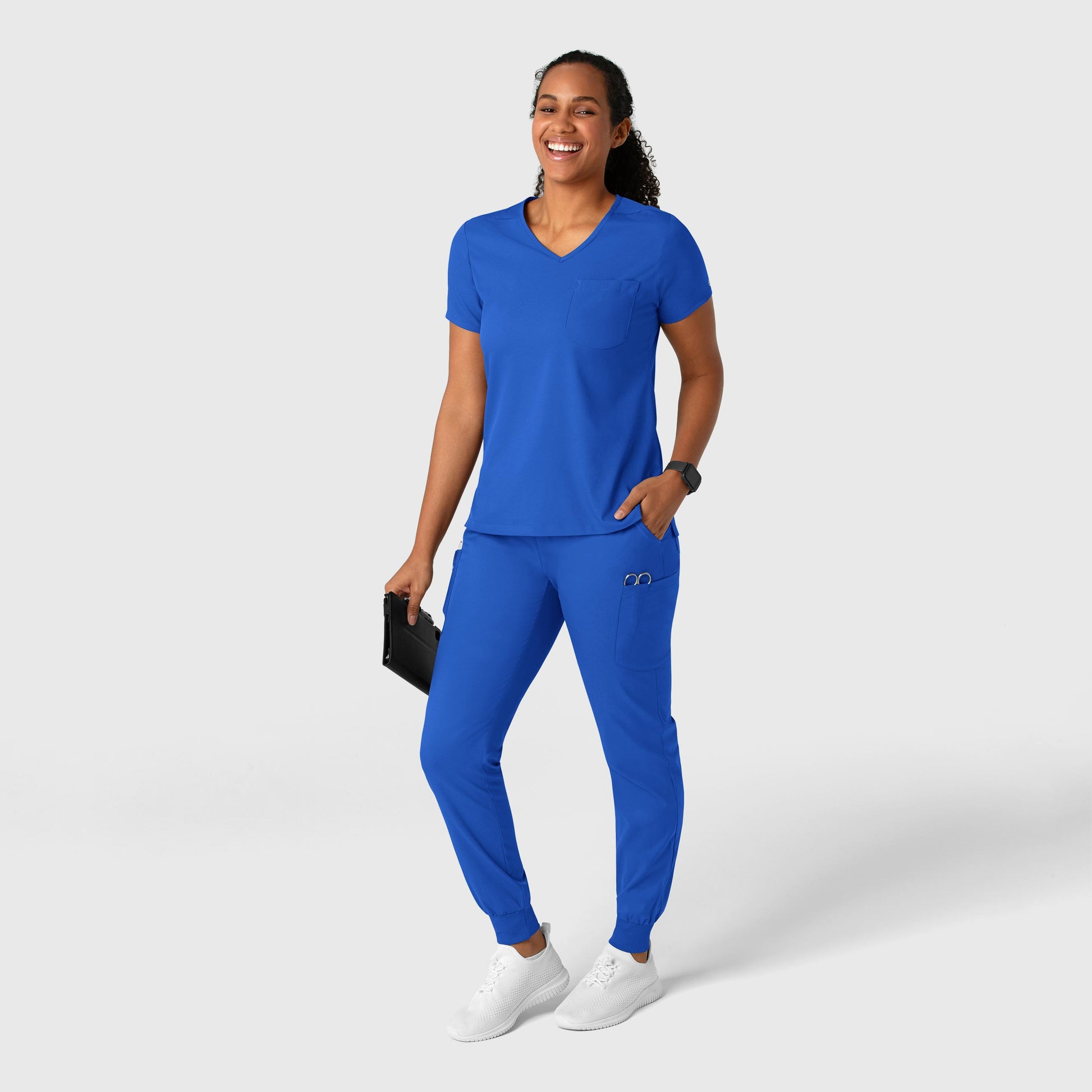 Boundless 5151 Jogger Scrub Pants Royal Model Image Alternate | Wink