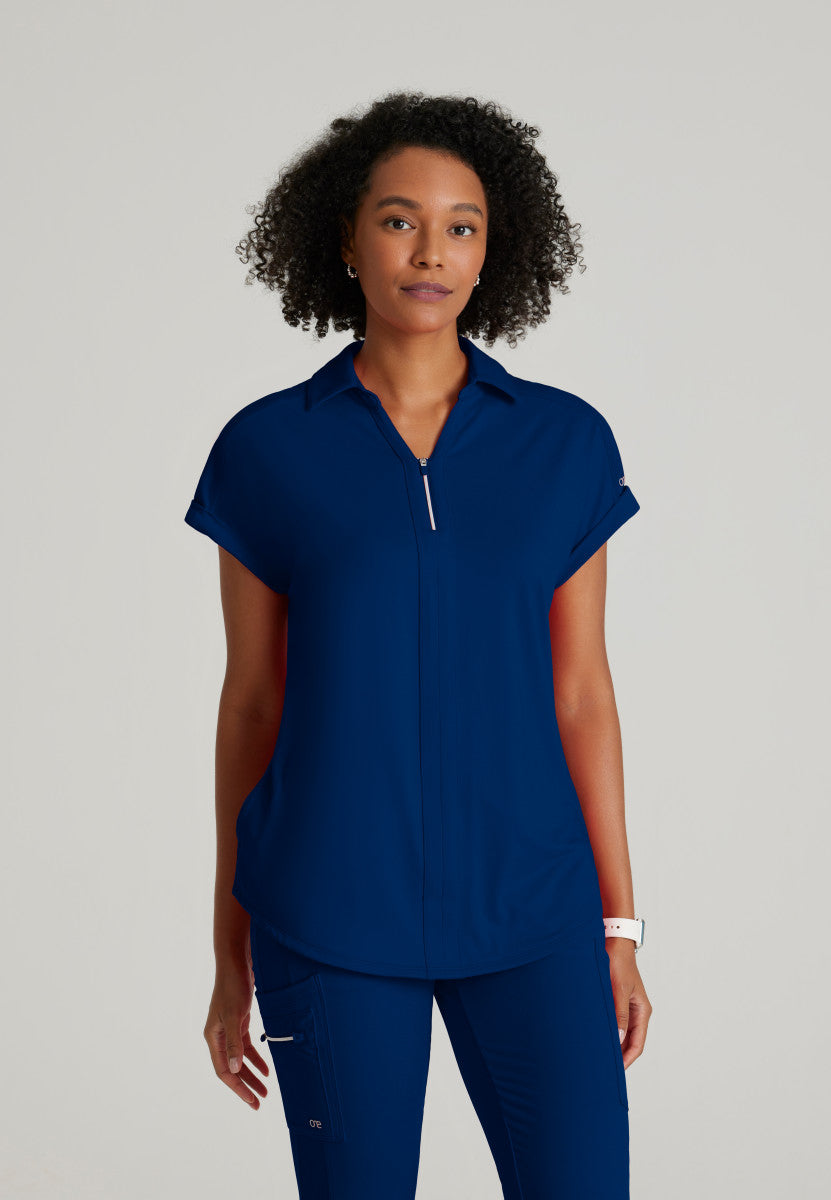 Barco One Performance Knits BOT210 Engage Knit Scrub Top Indigo