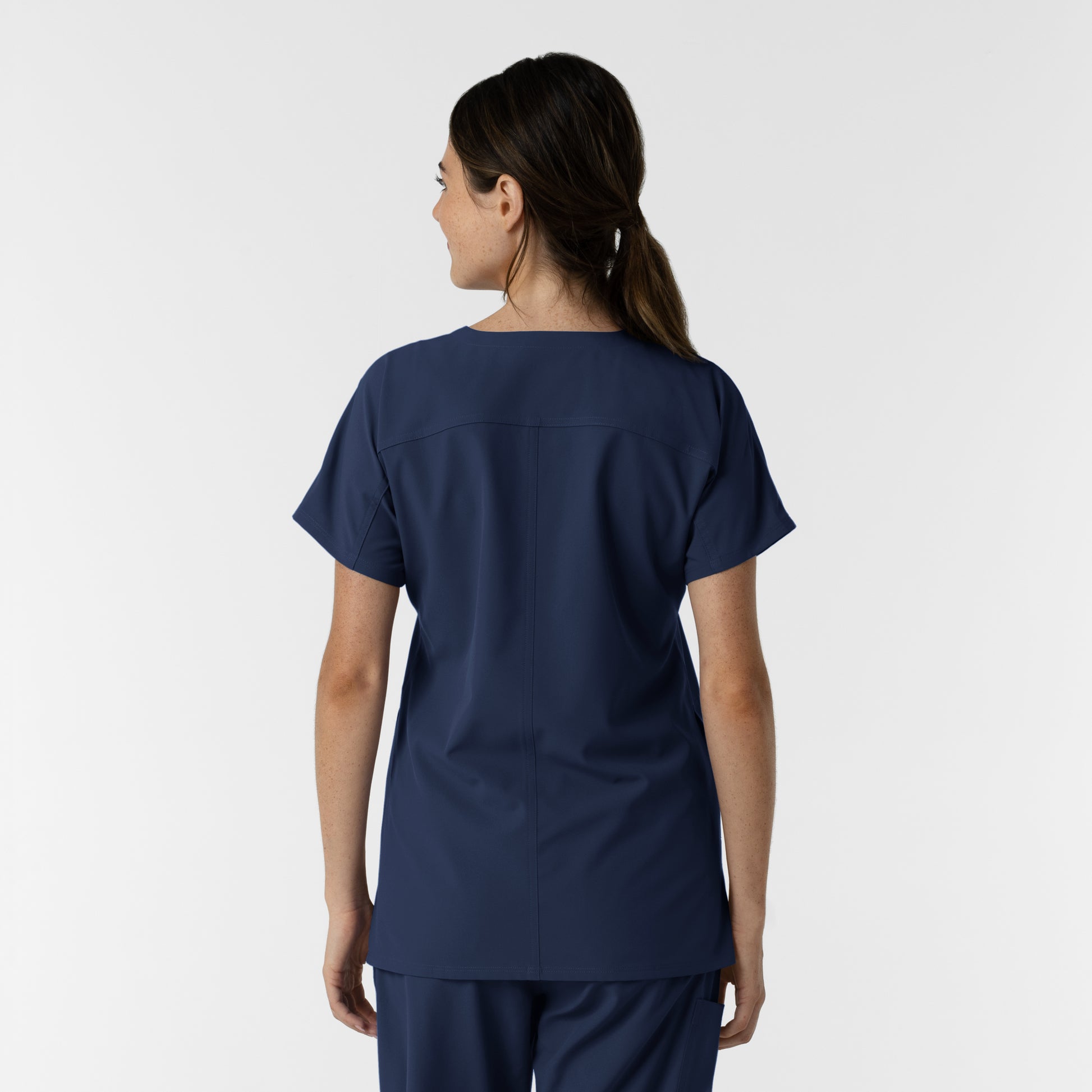 NURTUR 6280 Women's Drop Shoulder Tunic Scrub Top Navy