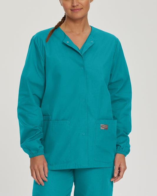 Scrub Zone 75221 Women's 3 Pocket Warm Up Scrub Jacket Teal Image