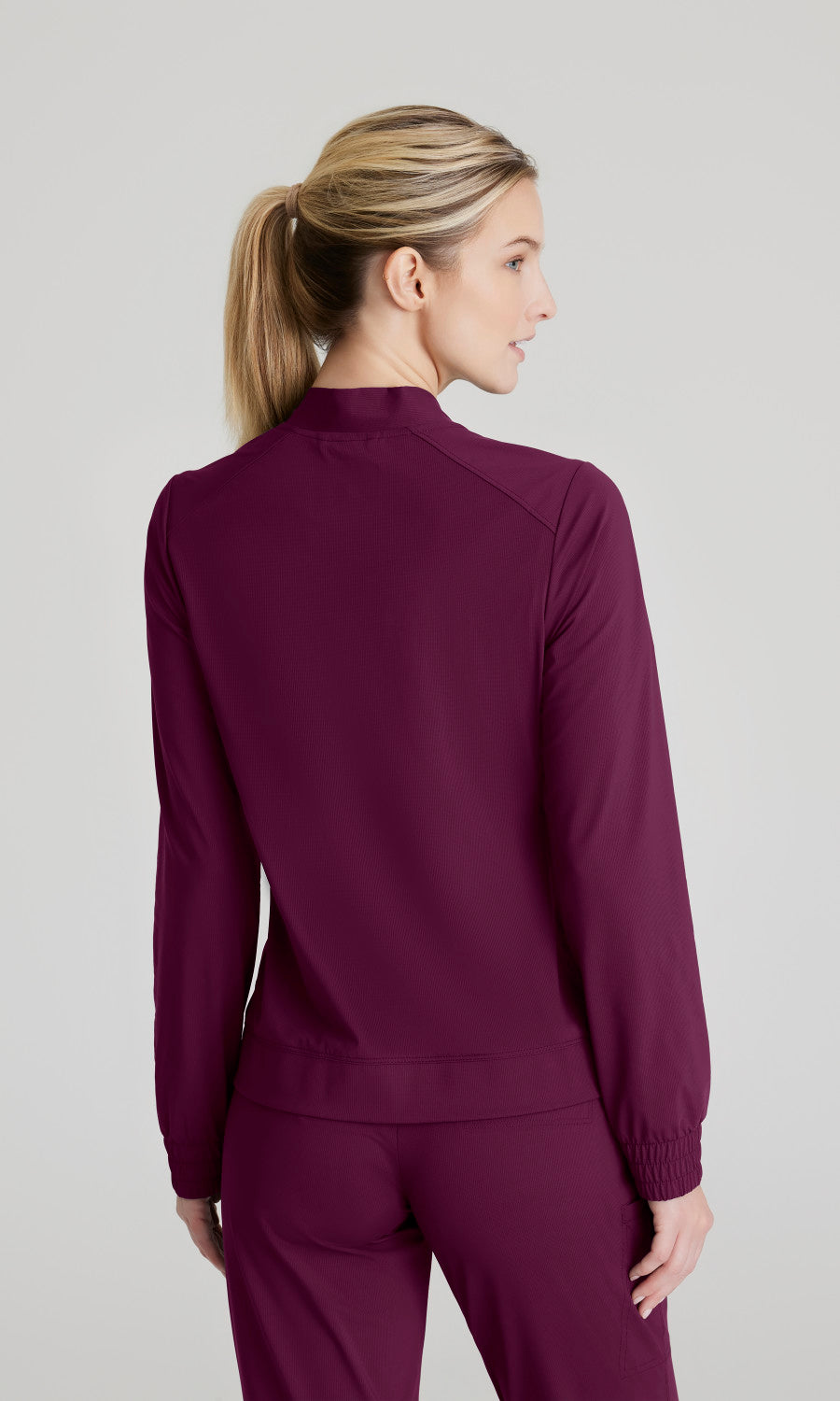 Skechers Slip-Ins Knits SKW919 Contour Knit Scrub Jacket Wine