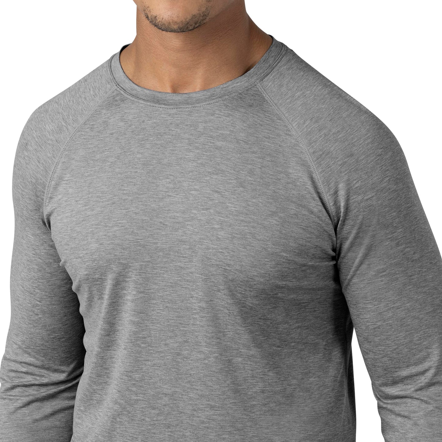 Force Sub-Scrubs C32009 Men's Performance Long Sleeve Tee Grey Heather Model Image Alternate | Carhartt