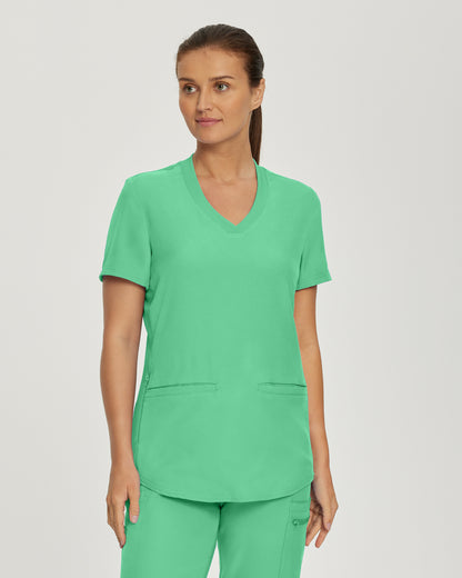 Forward LT100 Women's 3 Pocket V Neck Scrub Top Nu Green Image